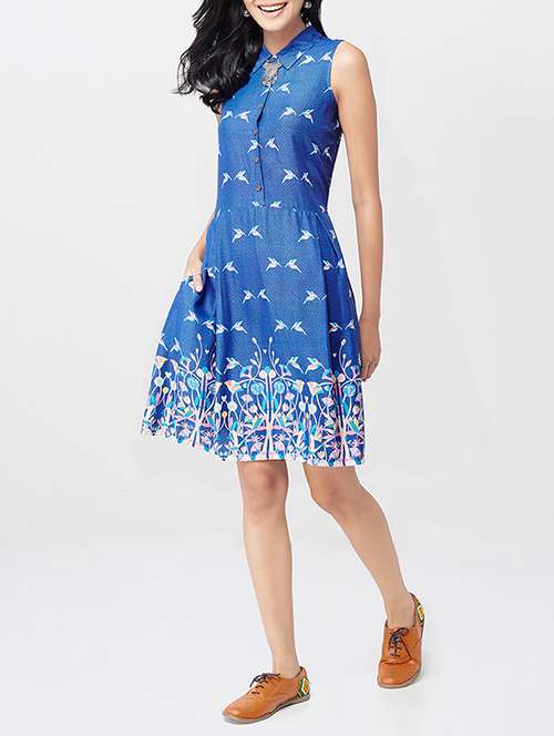 blue desi dress O' Desi Girl Sari Set main image 0