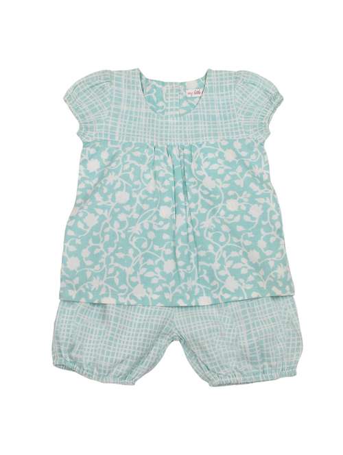 blue cotton shorts set - 14450260 - Standard Image - 0