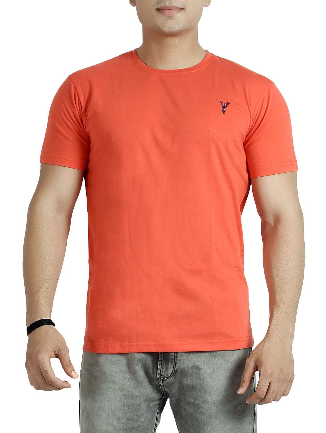 peach cotton t-shirt - 14453163 -  Zoom Image - 0