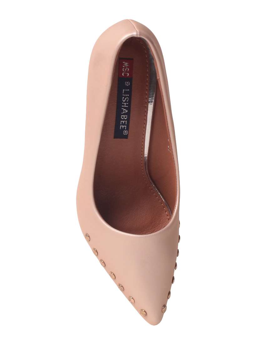 pink faux leather slip on pumps - 14457066 - Standard Image - 3