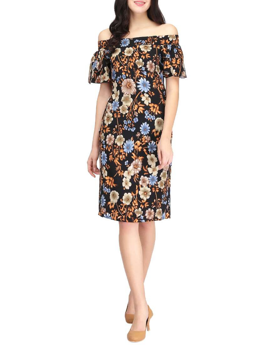 off shoulder sheath dress