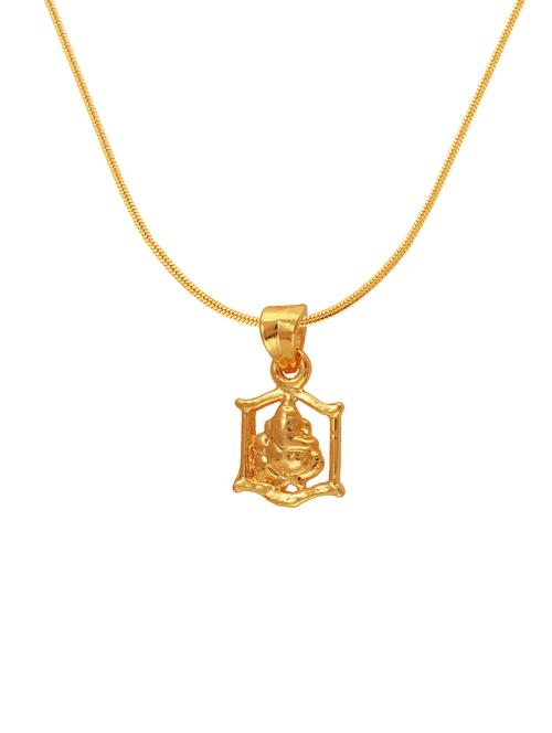 gold brass pendant with chain for men & women - 14462622 -  Standard Image - 0