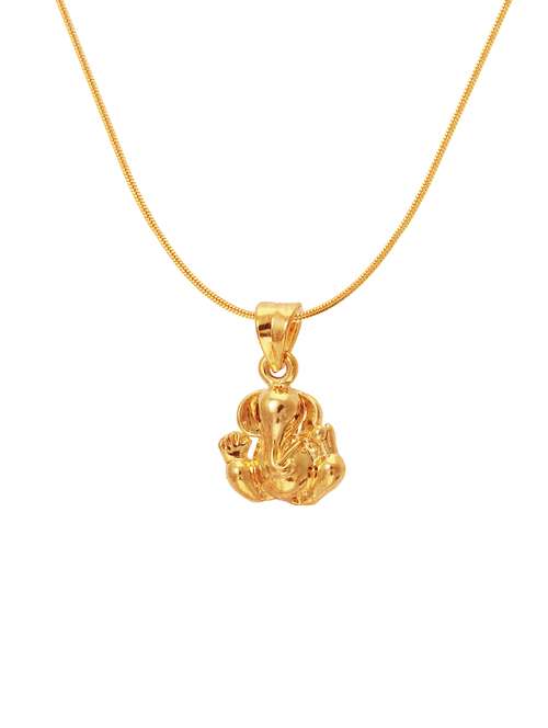 gold brass pendant with chain for men & women - 14462628 -  Standard Image - 0