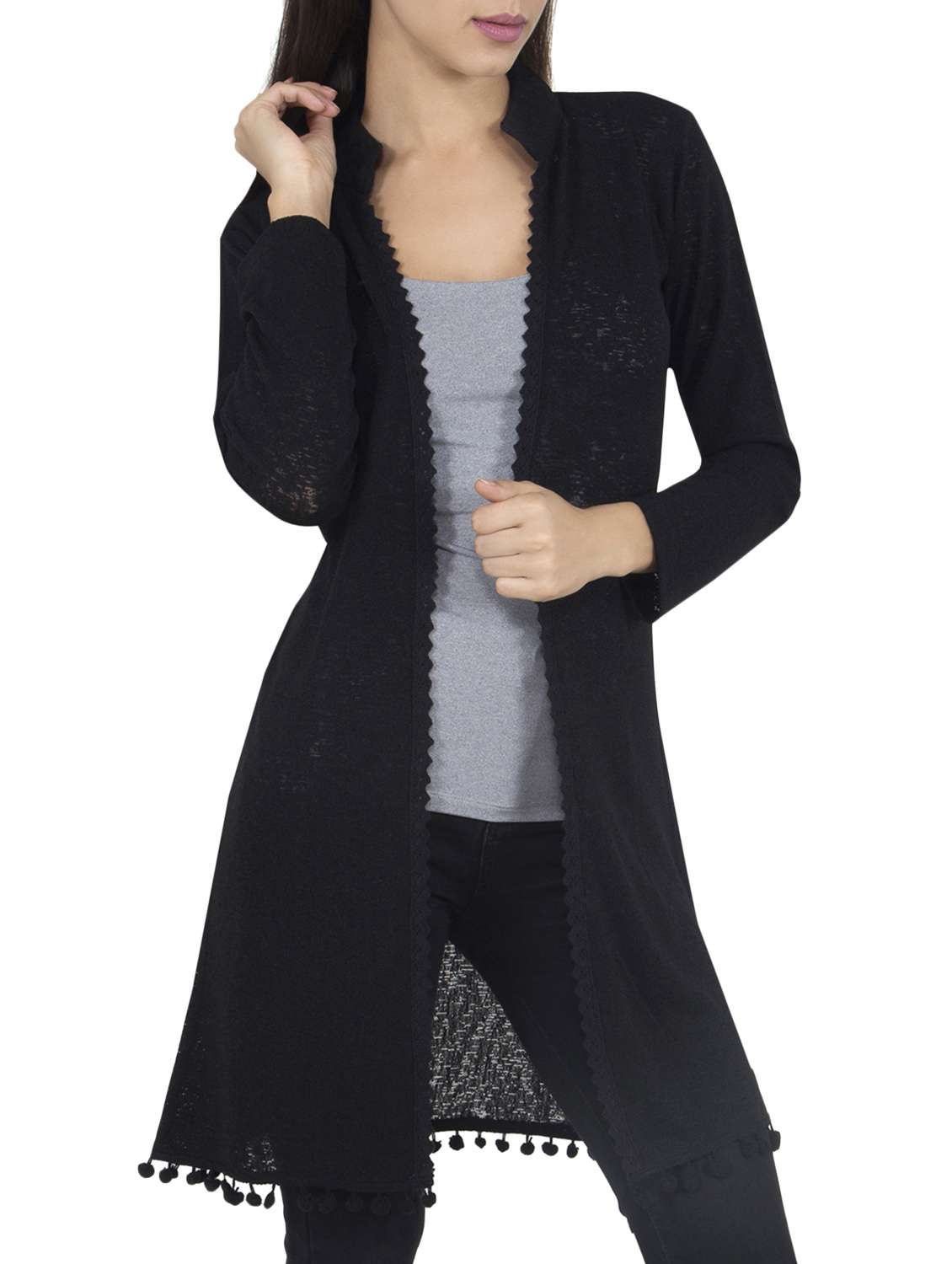 Ladies Woolen Black Woolen Shrug Wool Shrugs For Women Wool Shrugs