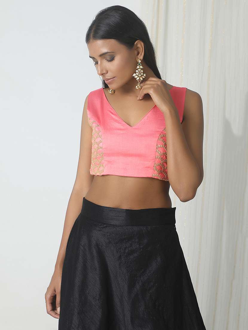 Buy online Truebrowns Pink Embellished Blouse from ethnic wear for Women by  Truebrowns for ₹999 at 60% off | 2023 Limeroad.com