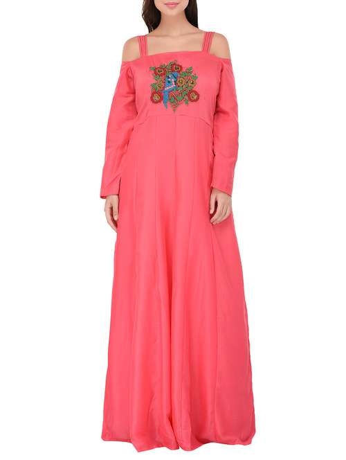 pink cotton fusion kurta - 14469097 - Standard Image - 0