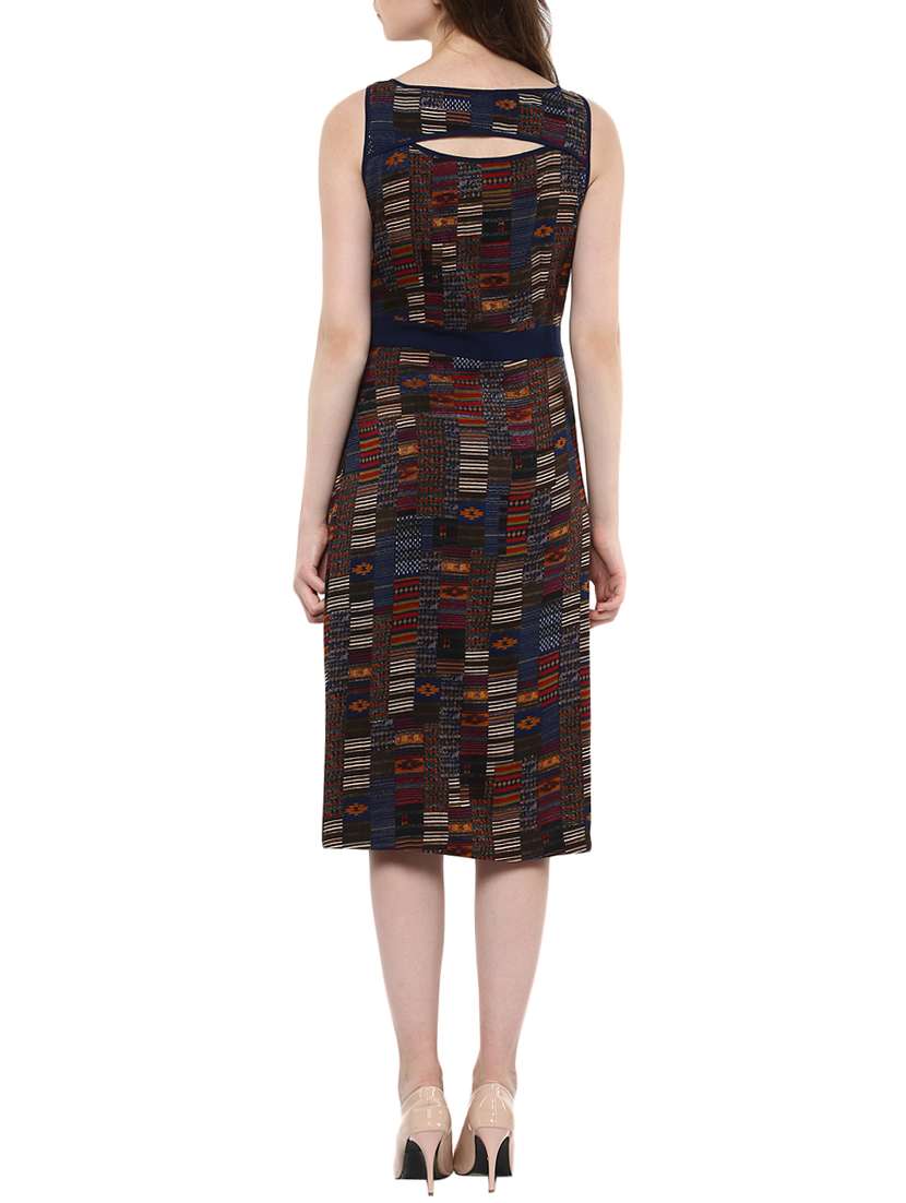 printed blue sheath dress - 14470268 - Standard Image - 3