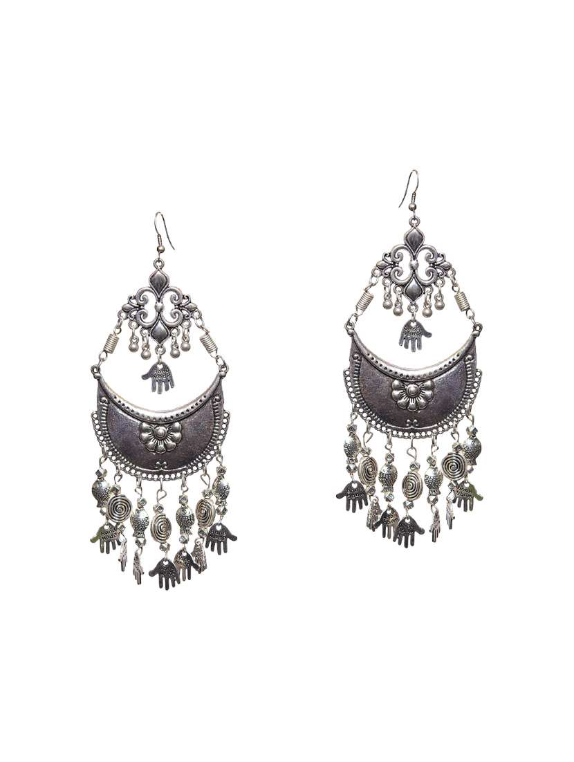 metallic metal drop earring