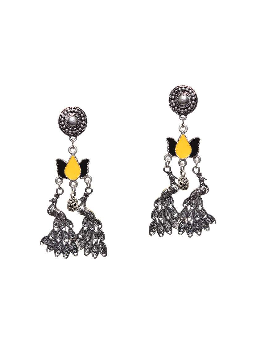 metallic metal drop earring