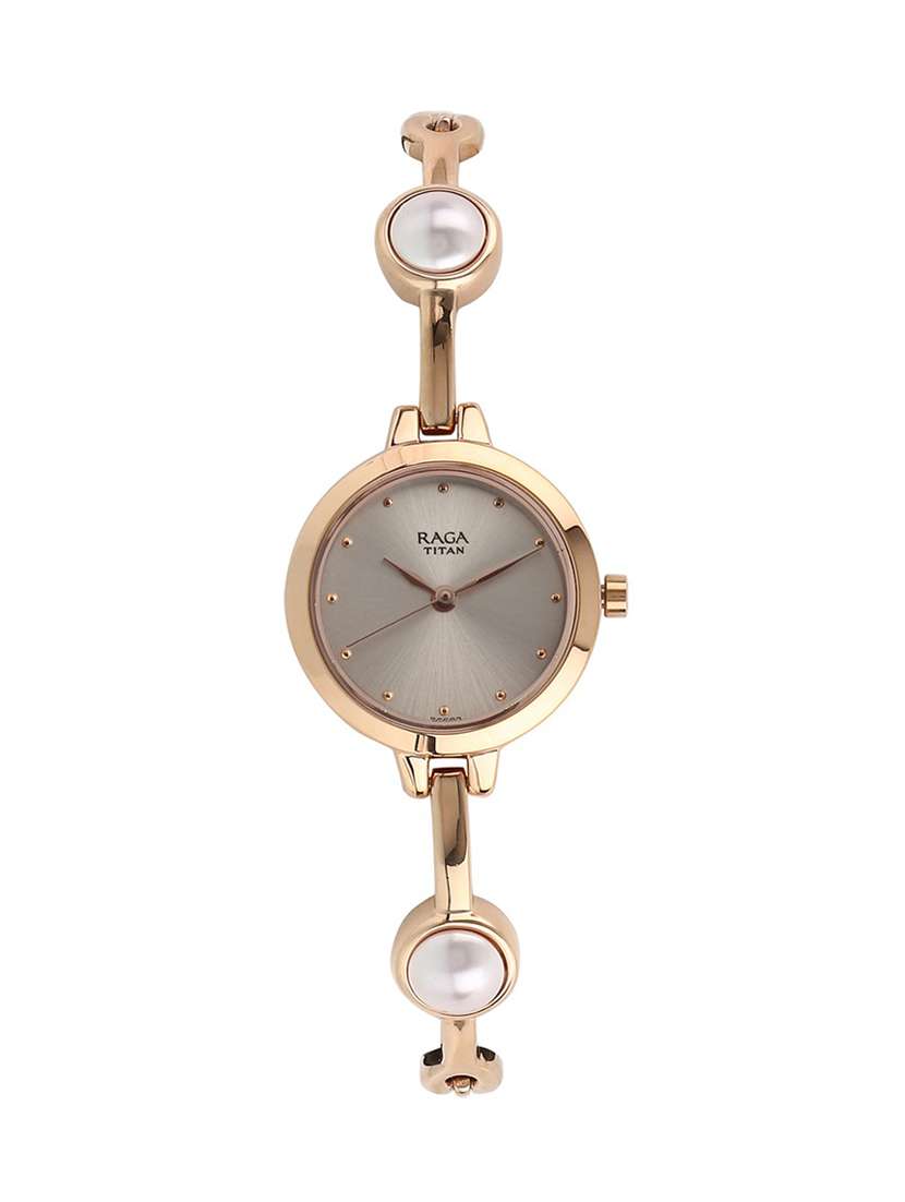 titan analog rose gold dial women's watch-2576wm01