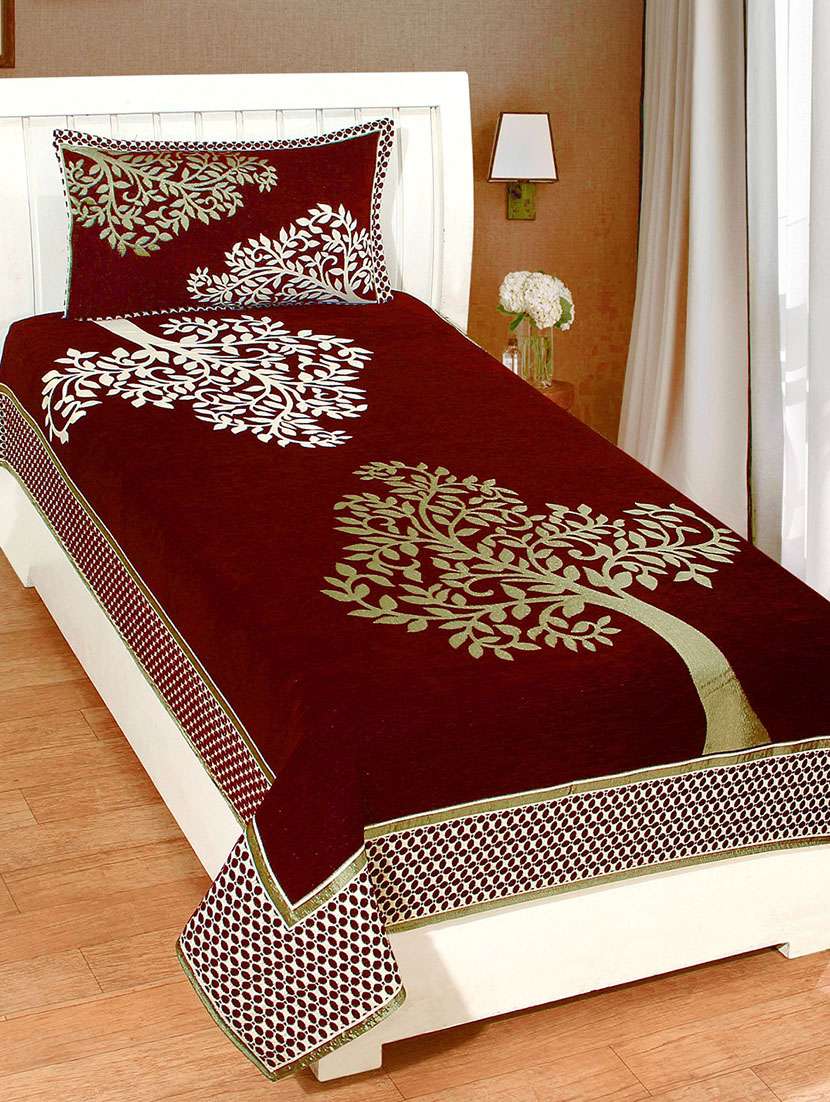 single chenille bed cover with 1 pillow cover