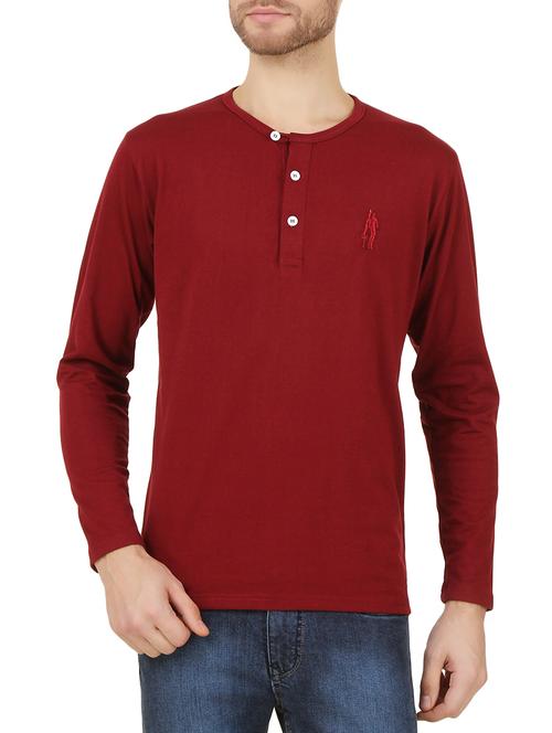 maroon cotton t-shirt - 14474316 - Standard Image - 0