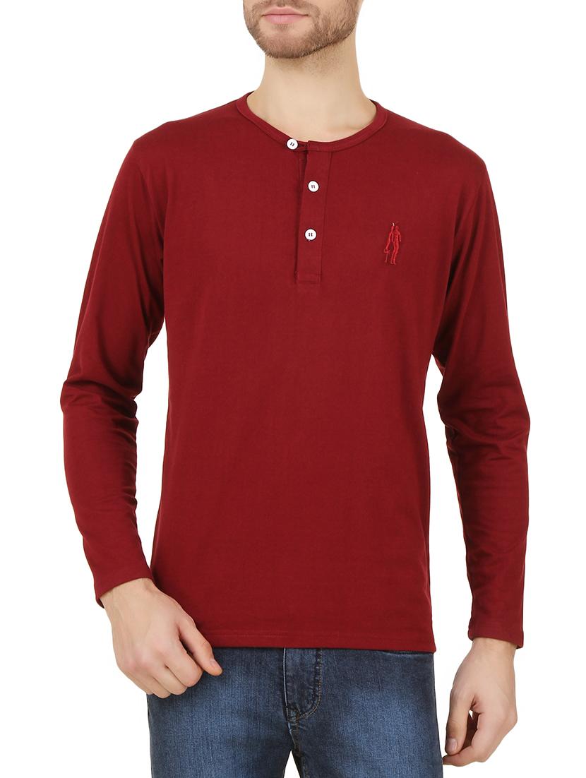 maroon cotton t-shirt - 14474316 - Zoom Image - 0