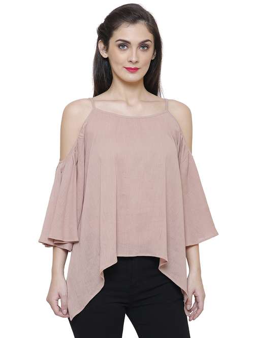 beige rayon casual top - 14477741 -  Standard Image - 0