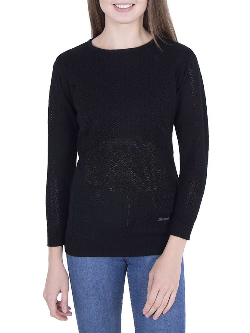 black solid pullover