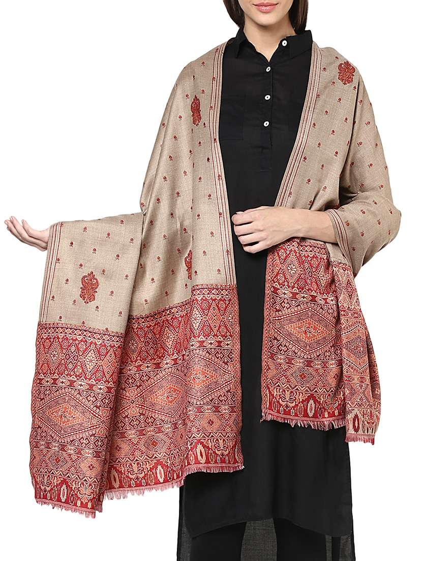 brown woolen pashmina shawl