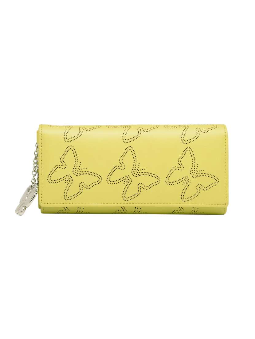 yellow leatherette wallet