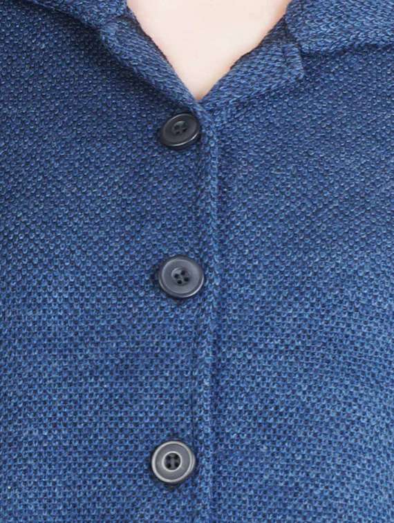 blue self design full sleeves coatigan - 14491254 - Standard Image - 3
