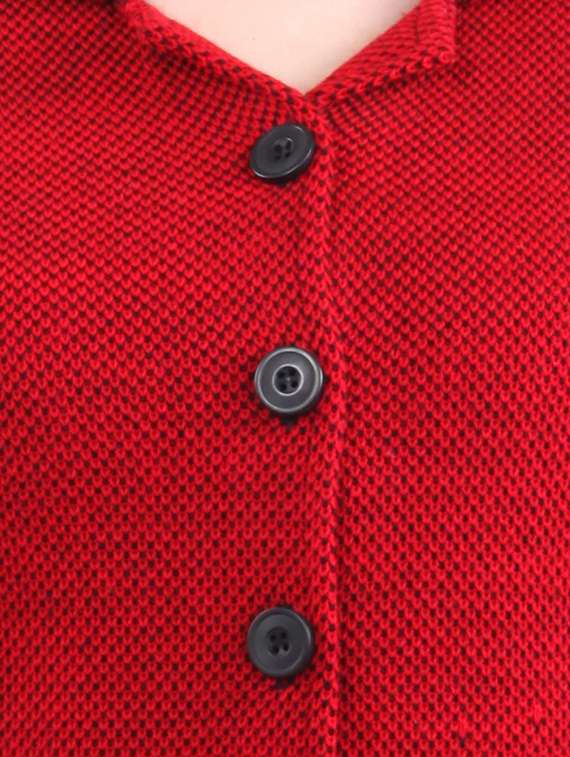 red self design full sleeves coatigan - 14491258 -  Standard Image - 3