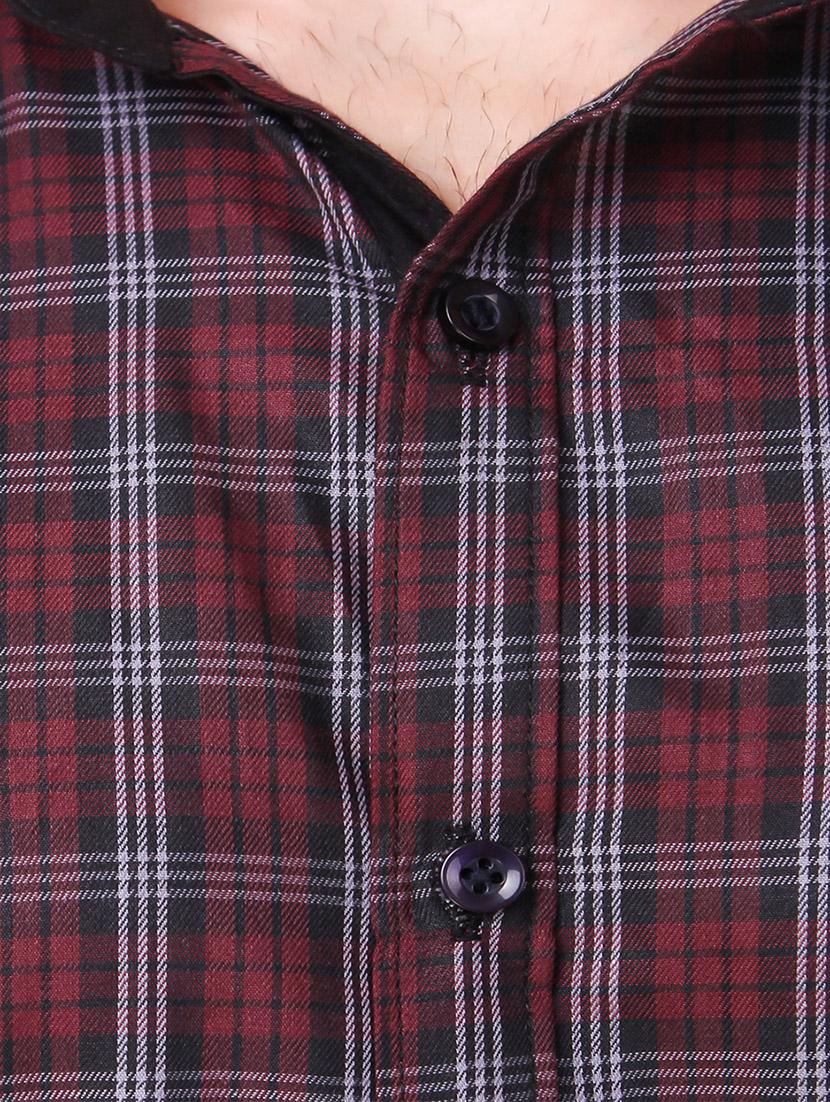 maroon cotton casual shirt - 14492368 - Standard Image - 3