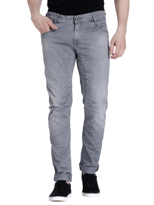 grey cotton washed jeans - 14504556 - Standard Image - 0