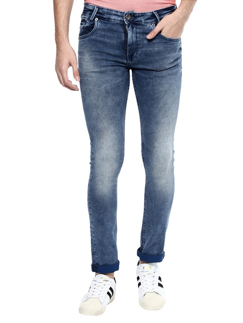 blue cotton washed jeans - 14504638 -  Zoom Image - 0