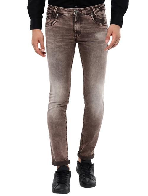 brown cotton washed jeans - 14504639 -  Standard Image - 0