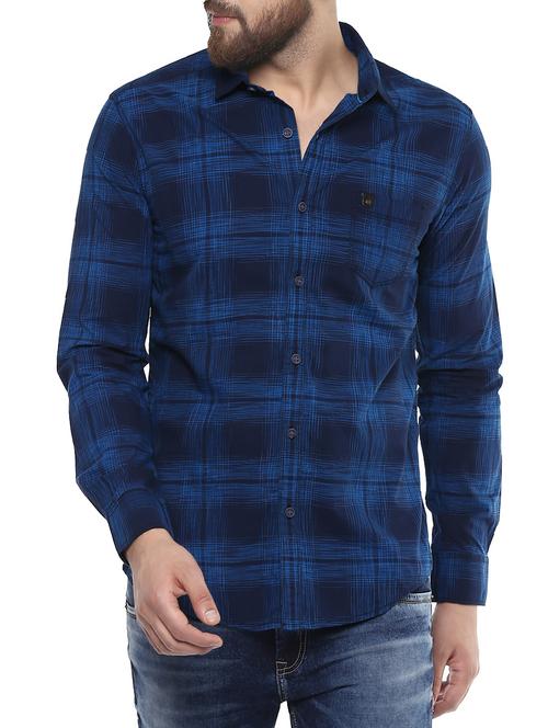 blue cotton casual shirt - 14504670 -  Standard Image - 0