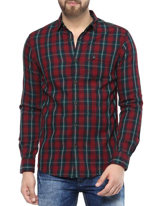 red cotton casual shirt - 14504684 - Standard Image - 0
