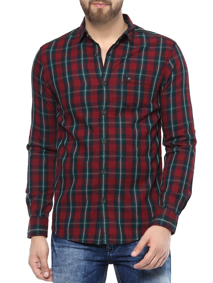 red cotton casual shirt - 14504684 - Zoom Image - 0
