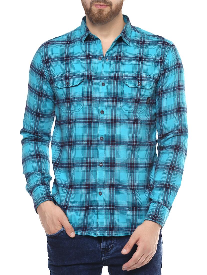 blue cotton casual shirt - 14504698 - Zoom Image - 0