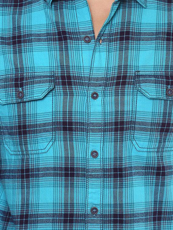 blue cotton casual shirt - 14504698 - Standard Image - 3