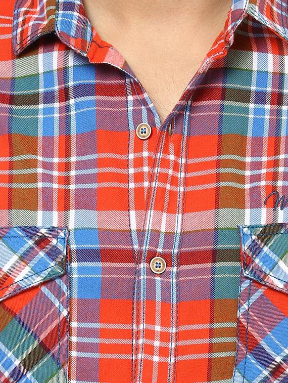 orange cotton casual shirt - 14504701 - Standard Image - 3