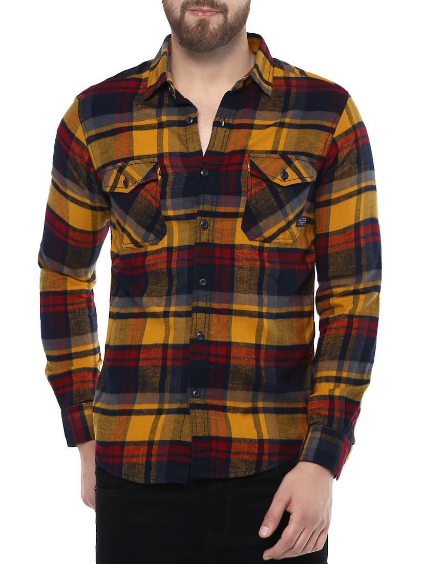 yellow cotton casual shirt - 14504704 - Zoom Image - 0