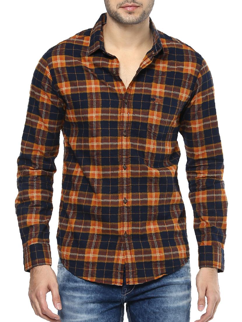 orange cotton casual shirt - 14504707 - Zoom Image - 0