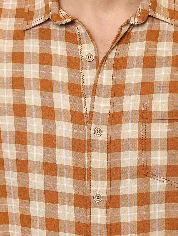 brown cotton casual shirt - 14504720 - Standard Image - 3