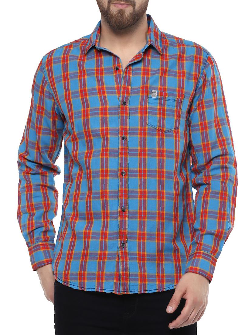 blue cotton casual shirt - 14504724 - Zoom Image - 0
