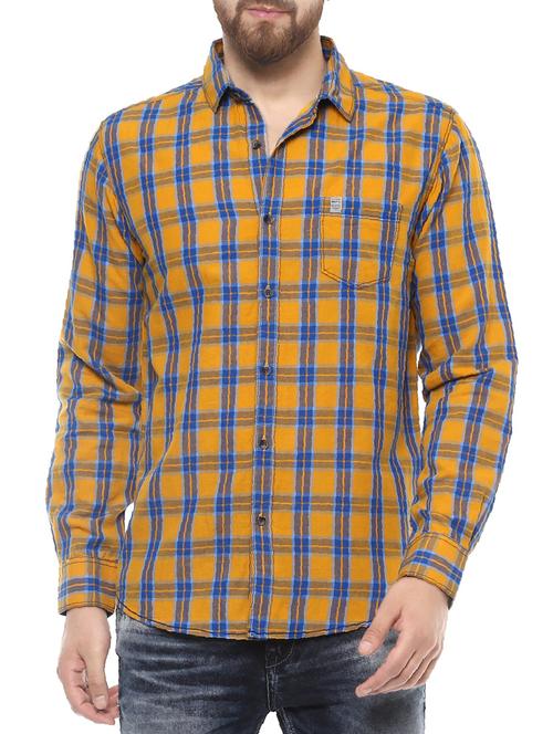 yellow cotton casual shirt - 14504725 -  Standard Image - 0