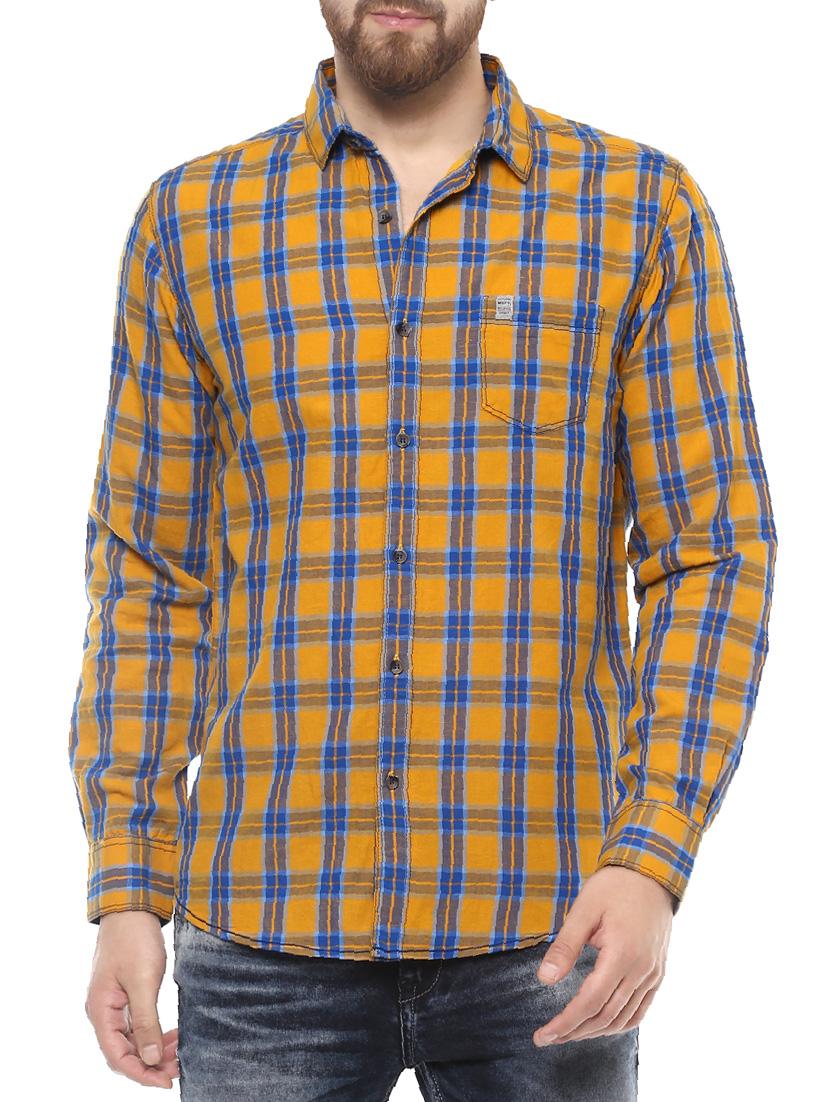 yellow cotton casual shirt - 14504725 -  Zoom Image - 0