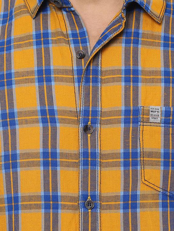 yellow cotton casual shirt - 14504725 - Standard Image - 3
