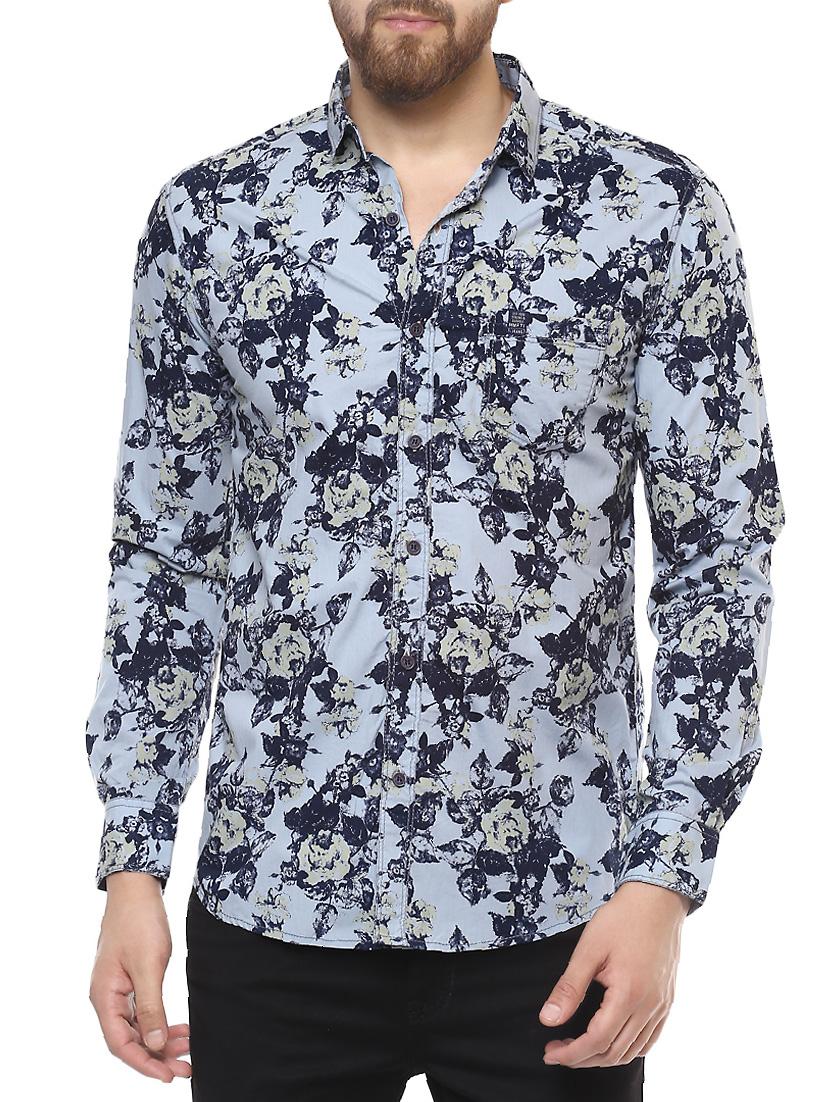blue cotton casual shirt - 14504738 - Zoom Image - 0
