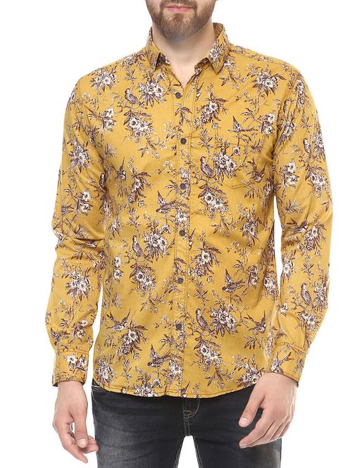 yellow cotton casual shirt - 14504744 - Standard Image - 0