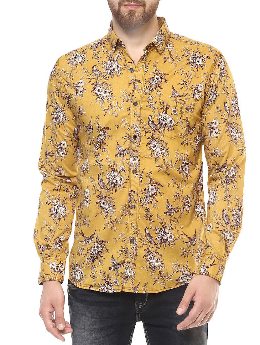 yellow cotton casual shirt - 14504744 - Zoom Image - 0