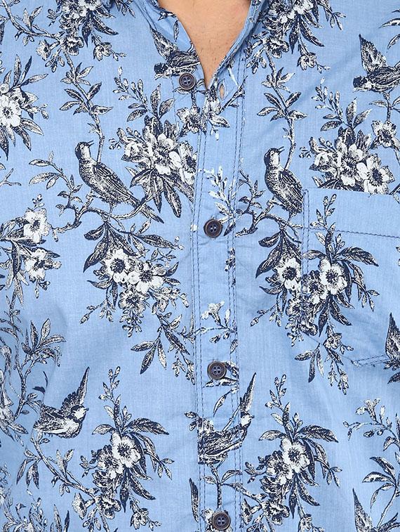 blue cotton casual shirt - 14504745 - Standard Image - 3