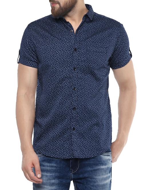 blue cotton casual shirt - 14504761 - Standard Image - 0