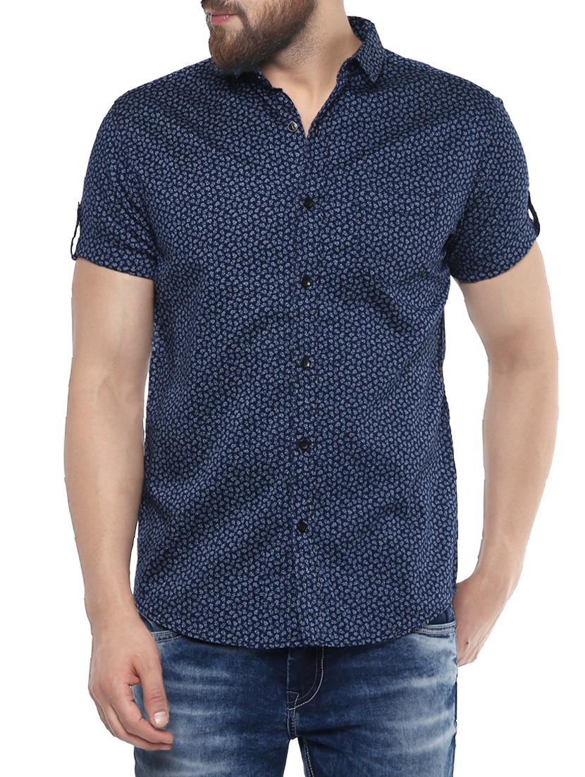 blue cotton casual shirt - 14504761 - Zoom Image - 0