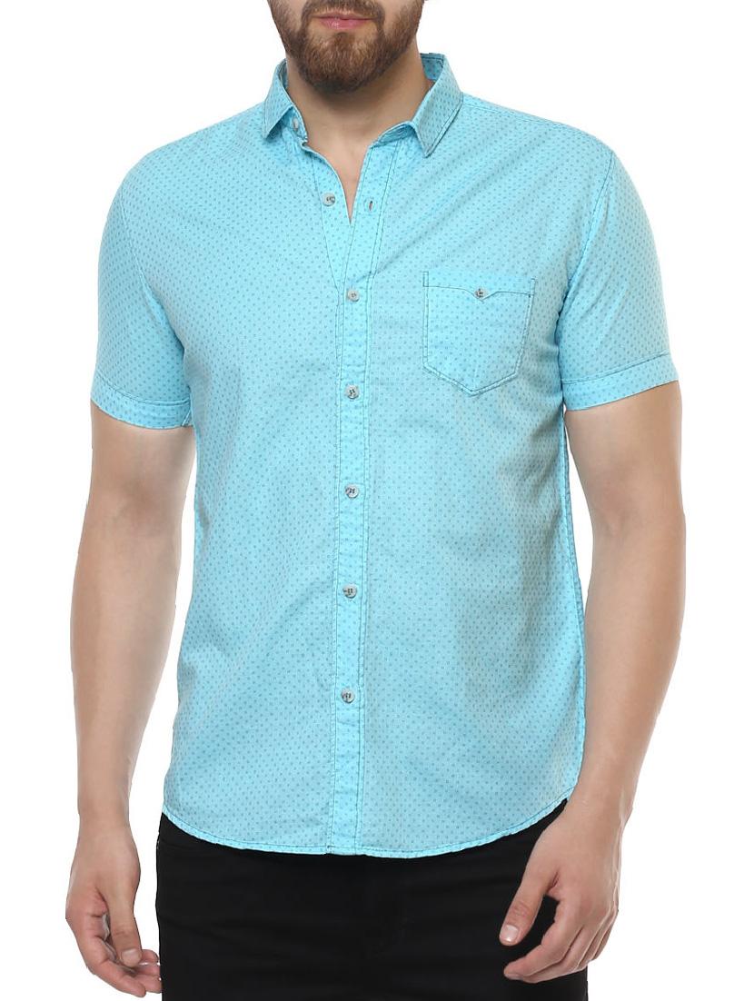 blue cotton casual shirt - 14504767 - Zoom Image - 0