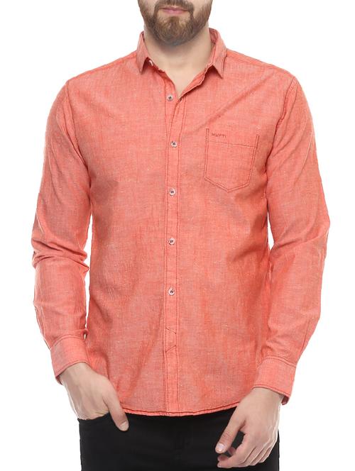 orange cotton casual shirt - 14504774 -  Standard Image - 0