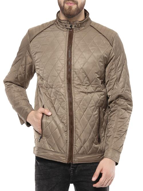 beige polyester casual jacket - 14504786 - Standard Image - 0