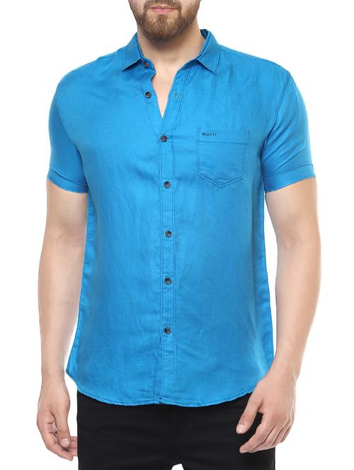 light blue cotton casual shirt - 14504791 - Standard Image - 0